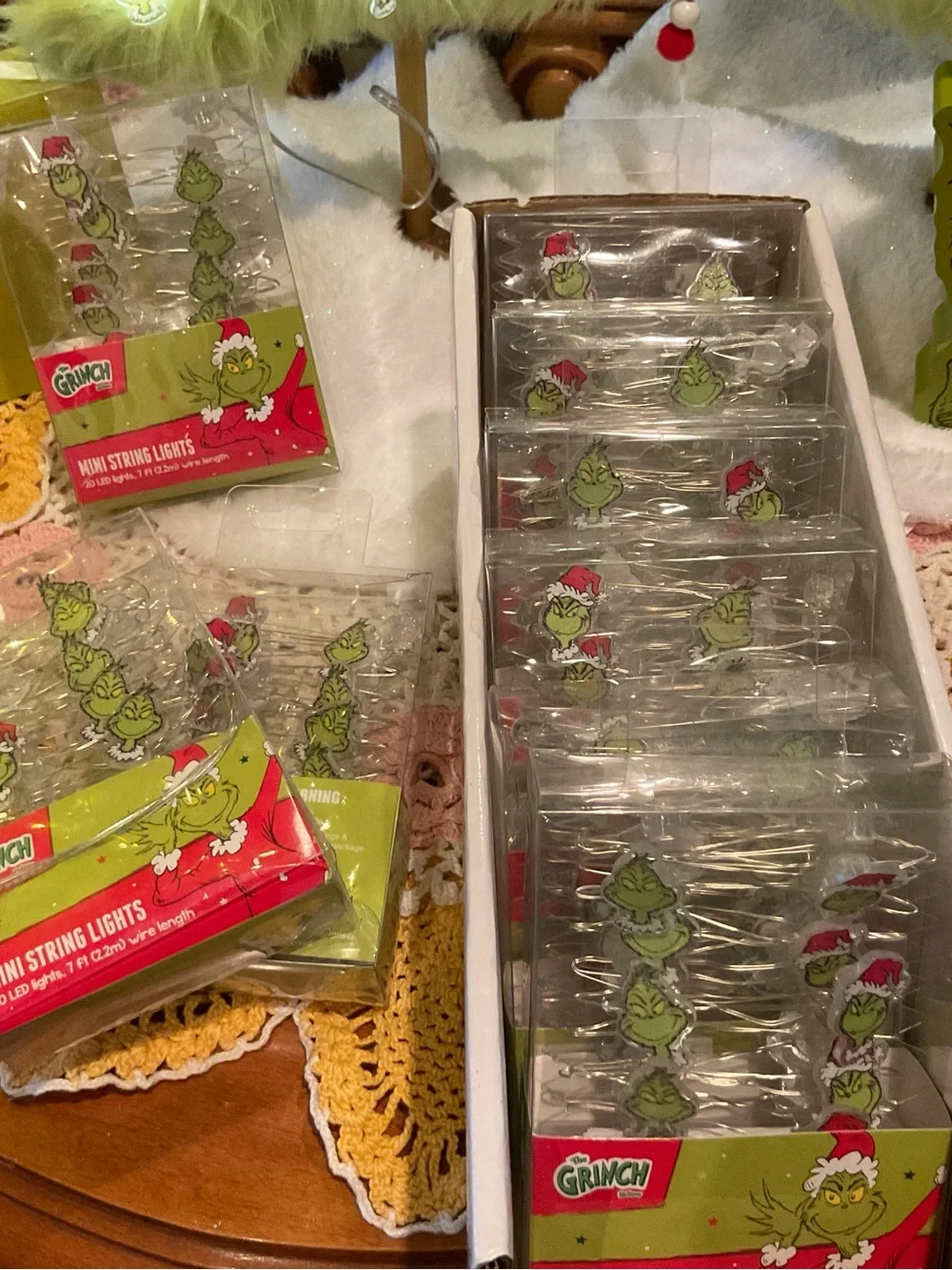 2 Sets! New Grinch Mini LED Lights. Holiday Christmas Festive Party Home Decor.